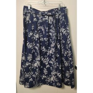 Talbots‎ Piper Pleated Butterfly Cotton Skirt NWT Belted Size 10 Beach Coastal